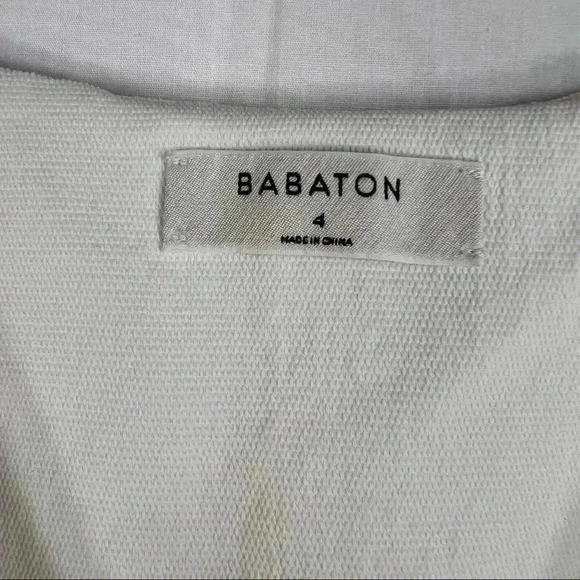 ARITZIA BABATON Womens White Louie Dress Sz 4 Slit Back Elegant Holiday Wedding - Picture 3 of 11